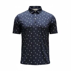 Straight‎ Down Performance Mens Polo Shirt Cactus Print Short Sleeve Golf Size M